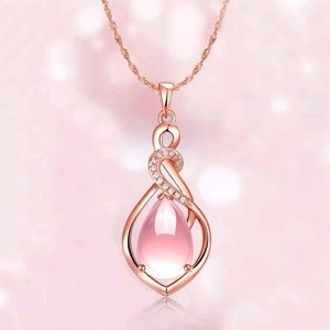 Rose Gold Plated Gold Chain 40 5cm Opal New!